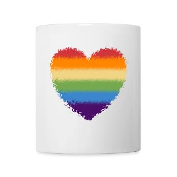Swirled rainbow heart logo - Mug - white - Front