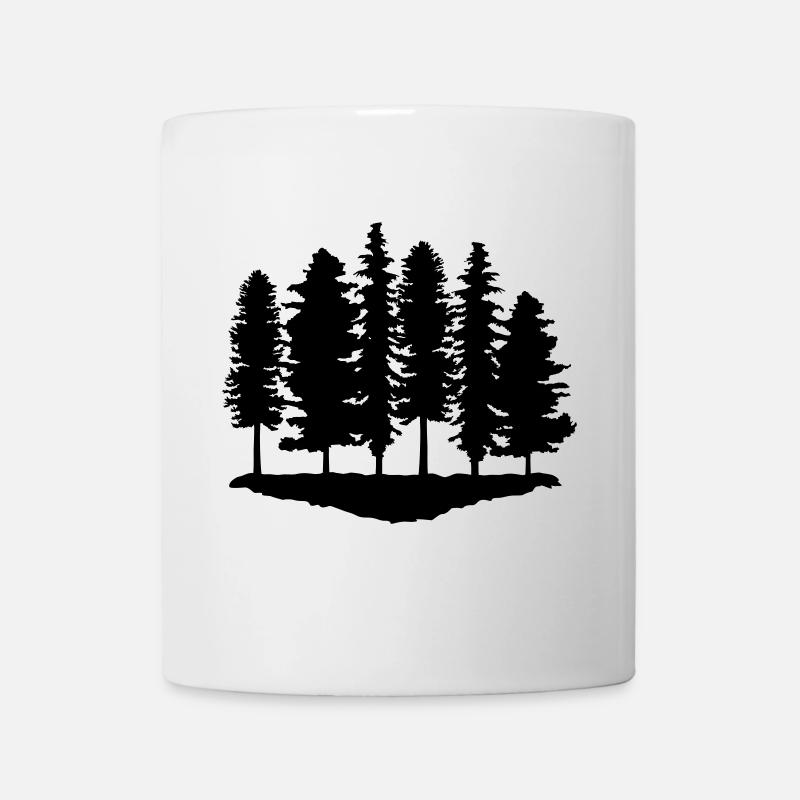 Wald und Mond, Bäume - Tasse - Weiß