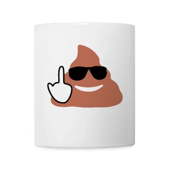 Shit Emoji & Finger - Mug blanc - blanc - Devant