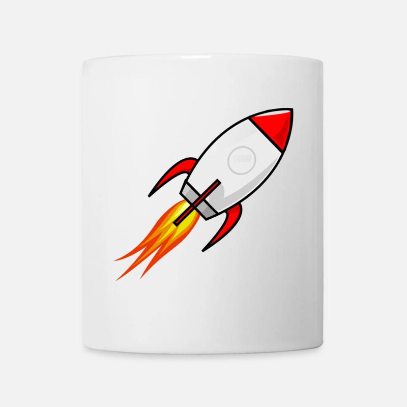 Vintage Comic Rakete - Tasse - Weiß
