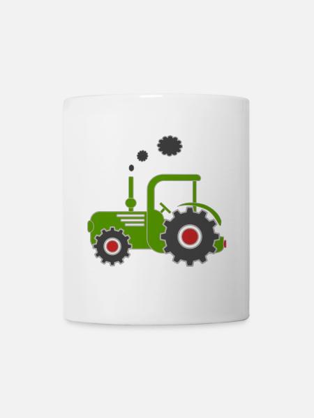Grüner Traktor - Tasse - Weiß