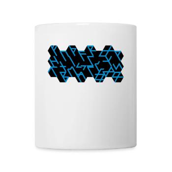Quantum Runes Futhark 0 ©, linear, Zellen,2-farbig - Tasse - Weiß - Vorne