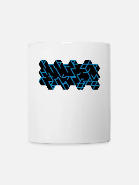 Quantum Runes Futhark 0 ©, linear, Zellen,2-farbig - Tasse - Weiß