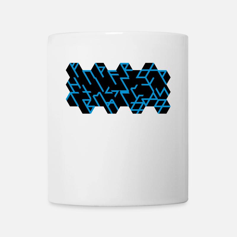 Quantum Runes Futhark 0 ©, linear, Zellen,2-farbig - Tasse - Weiß