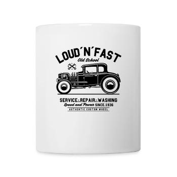 LOUD’N FAST OLD SCHOOL SERVICE REPAIR WASHING - Mug blanc - blanc - Devant