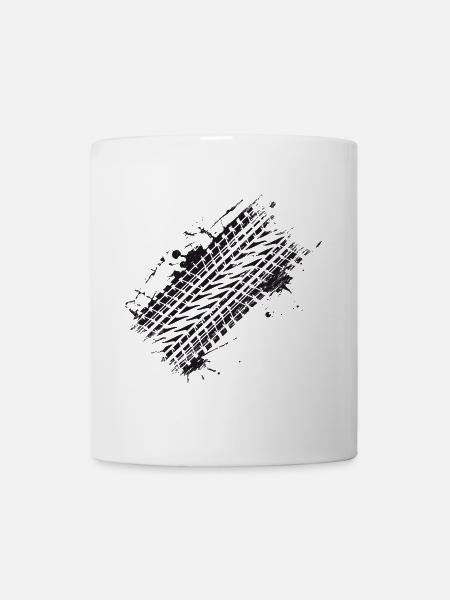 sale voiture pneu bande de roulement frein piste graffiti - Mug blanc - blanc