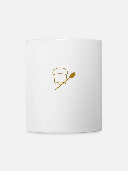 Cuillère en bois - Mug blanc - blanc