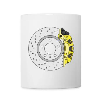 Yellow Rear Brake disc - Mug - white - Front
