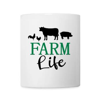 Farm life farmer farmer cow chicken pig - Mug - white - Front