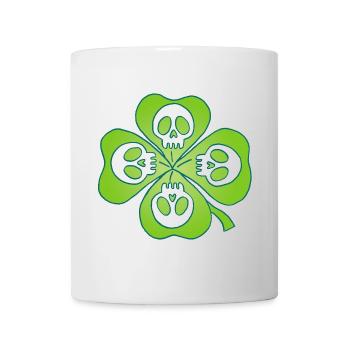 Têtes de mort et trèfle à quatre feuilles - Mug blanc - blanc - Devant