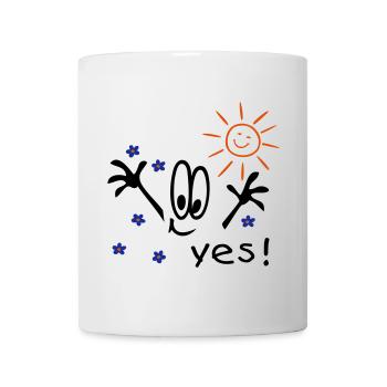 Sommer, Sonne, Urlaub, Comic - Tasse - Weiß - Vorne