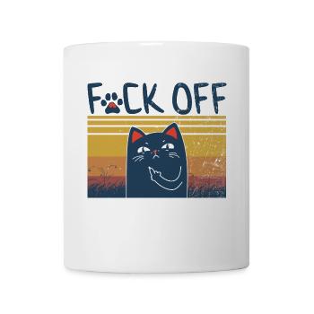 Chat baise vintage doigt moyen - Mug blanc - blanc - Devant