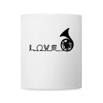 Horn Love * Love Horn * French Horn * I love music - Mug - white - Front