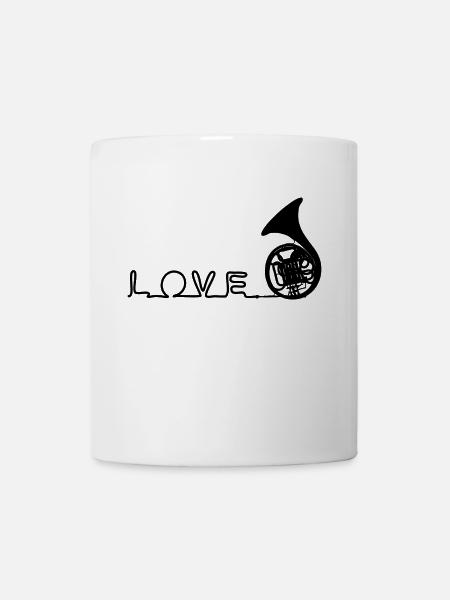 Horn Liebe * Love Horn * Waldhorn * I love music - Tasse - Weiß