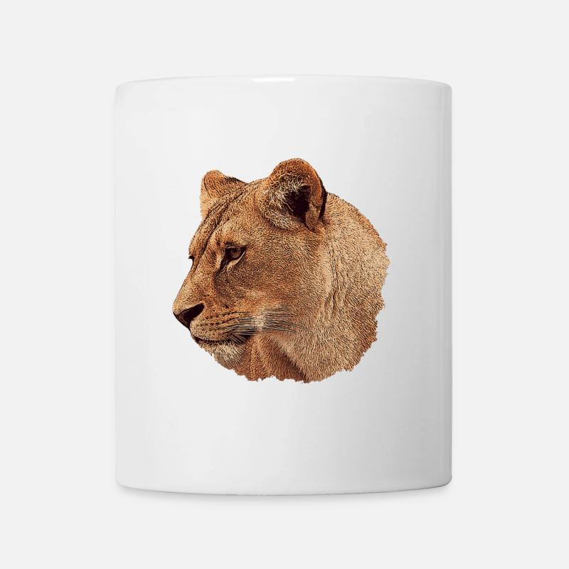 Cadeaux de Noël Grands Chats, Lionne, Grand Chat - Mug blanc - blanc