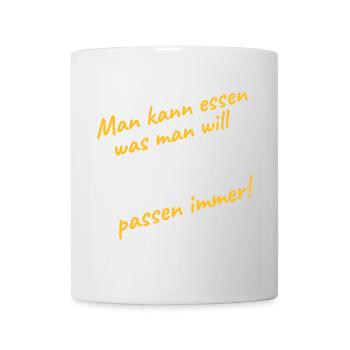 Schuhe kaufen passen immer lustiger Spruch Diät - Tasse - Weiß - Vorne