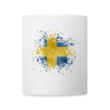 Drapeau de la Suède Splash Sweden Design - Mug blanc - blanc - Devant