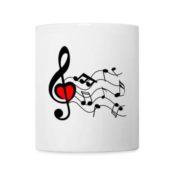 G Schlüssel mit Herz und Nüssen - Tasse - Weiß - Vorne