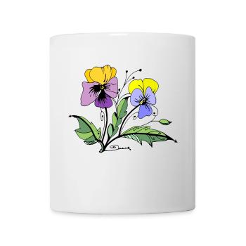 Blumen - Tasse - Weiß - Vorne