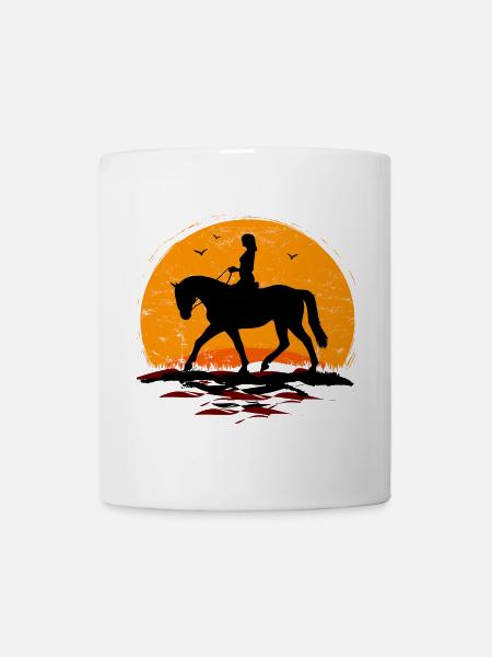 Equitation - Cavalier - École d’équitation - Cheval - Soleil - Mug blanc - blanc