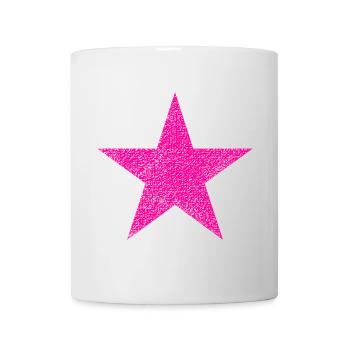 Pink star with texture - Mug - white - Front