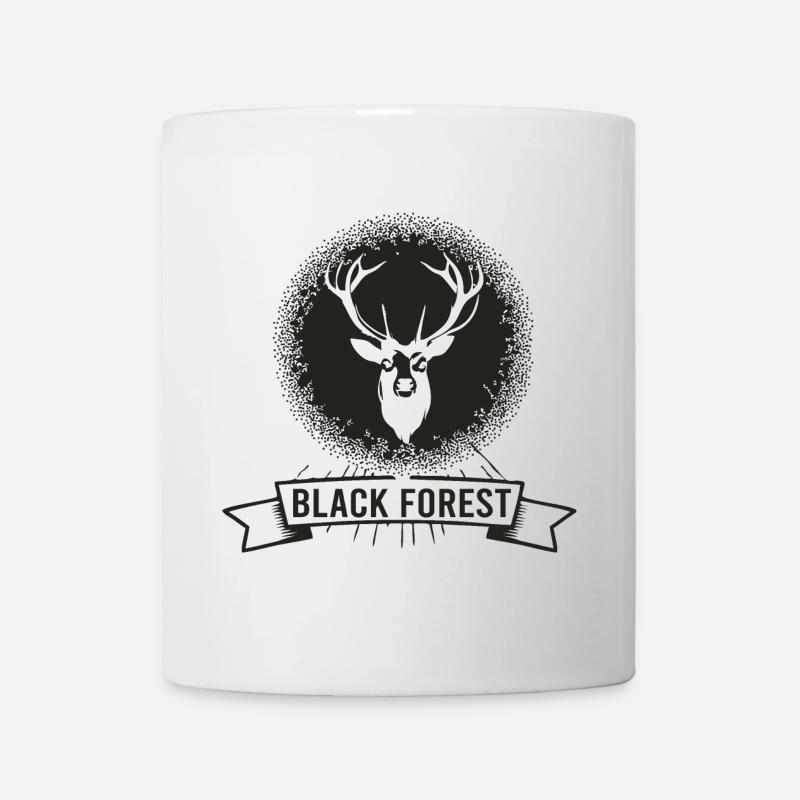 Dark Forest Deer Motif - Mug - white