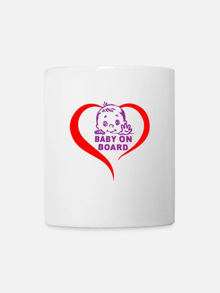 Baby on board stickers - Mug - white