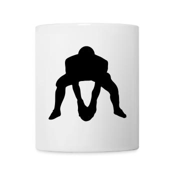 Image d’ombre du football américain - Mug blanc - blanc - Devant
