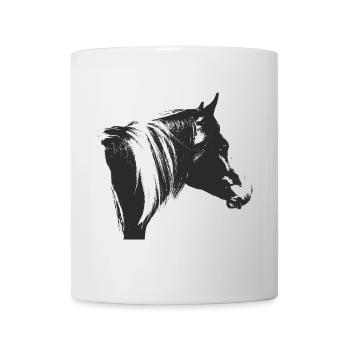 Lewitzer Schecke, Pferd Schecke, Pinto - Mug blanc - blanc - Devant