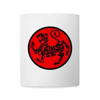 Shotokan Tiger Karate Logo Emblem schwarz auf rot - Tasse - Weiß - Vorne