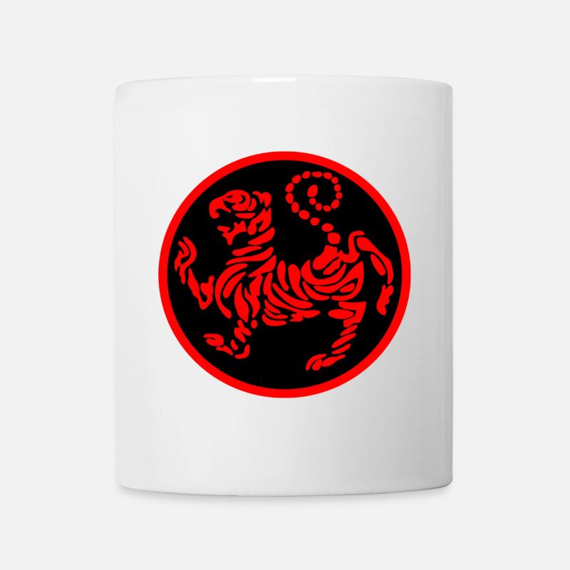 Shotokan Karate Logo Emblem Tiger rot auf schwarz - Tasse - Weiß