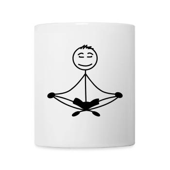 Meditation ruhig bleiben, einatmen, ausatmen - Tasse - Weiß - Vorne