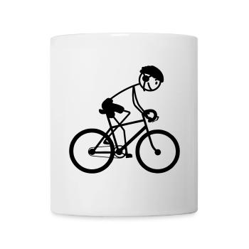 Young or man on bike - Mug - white - Front