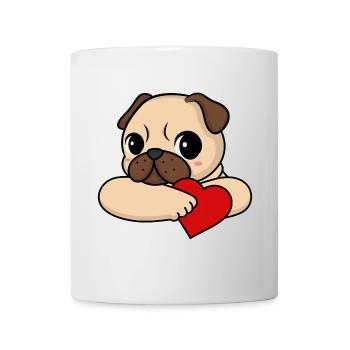 Carlin avec du cœur - Mug blanc - blanc - Devant