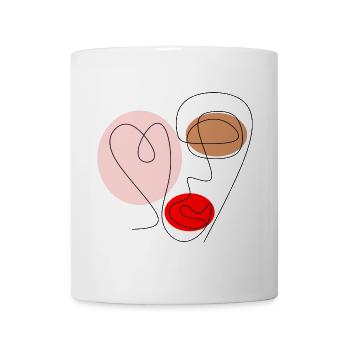 Line drawing face - Mug - white - Front
