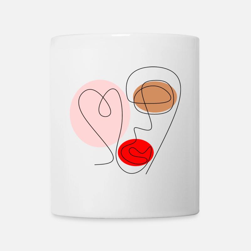 Face de dessin au trait - Mug blanc - blanc