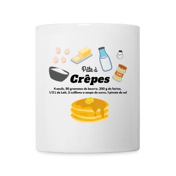 pâte a crêpes recette ingrédients chandeleur - Mug blanc - blanc - Devant