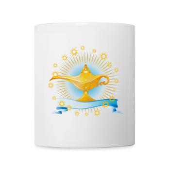 lampe magique orientale dorée et rayonnante - Mug blanc - blanc - Devant