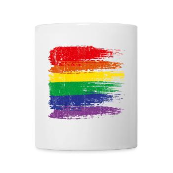 Regenbogen-Pinselstrich Pride - Tasse - Weiß - Vorne