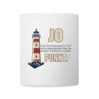 Nordisch Klar – Leuchtturm & Humor - Tasse - Weiß - Vorne