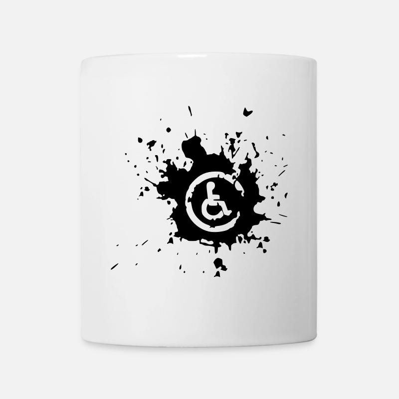 Image fauteuil roulant handicapé éclaboussure de peinture * - Mug blanc - blanc