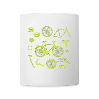 Bicycle Parts Illustration - Mug - white - Front