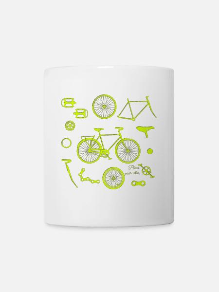 Illustration de pièces de vélo - Mug blanc - blanc