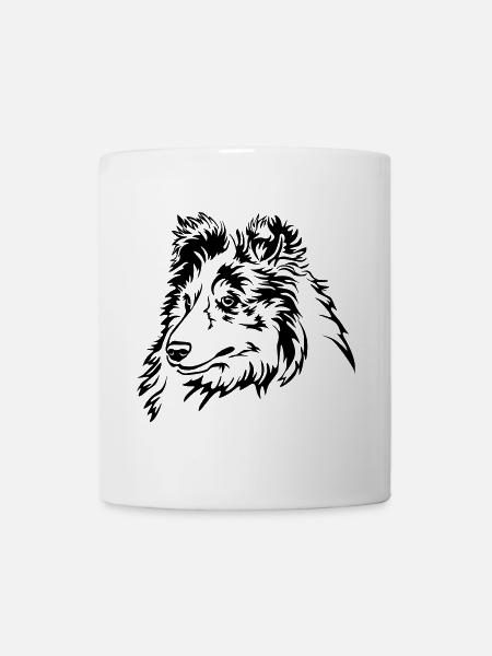 Sheltie Kopf - Tasse - Weiß