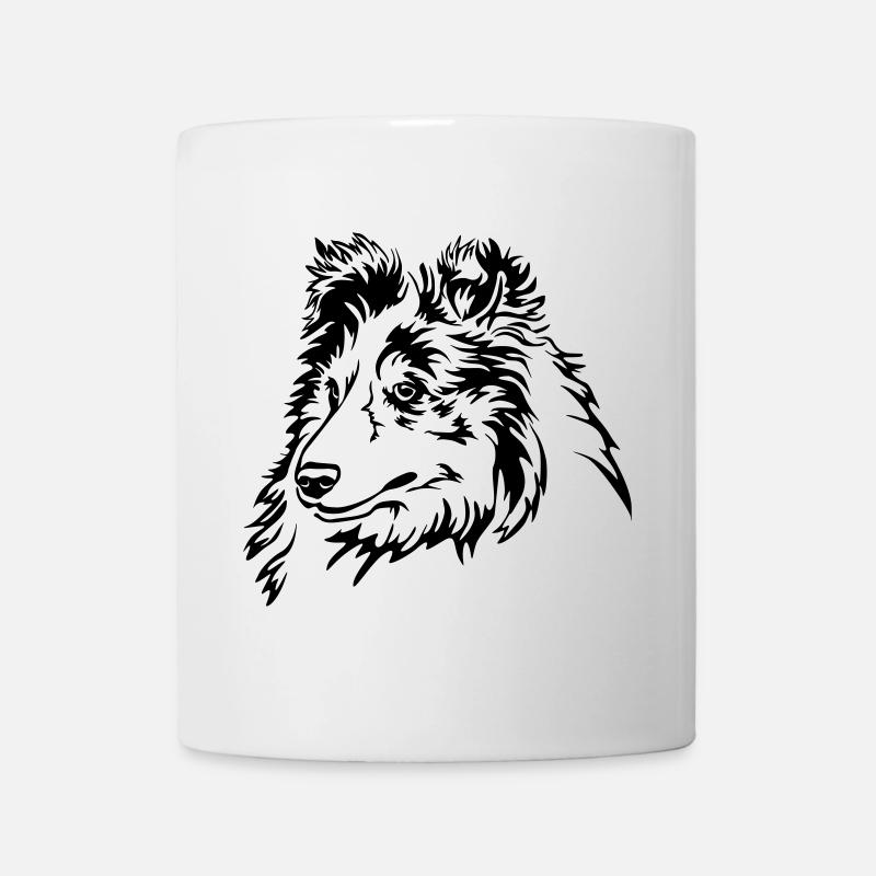 Sheltie Kopf - Tasse - Weiß