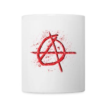 Cooles Anarchie Symbol im 3D-look für Antifa Punk - Tasse - Weiß - Vorne