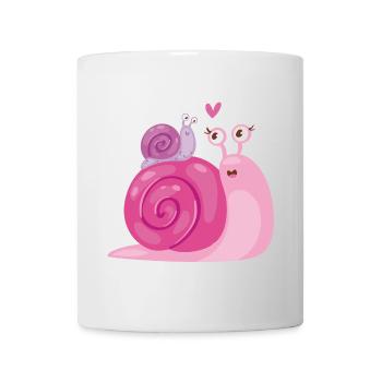 Funny snails in love - Mug - white - Front