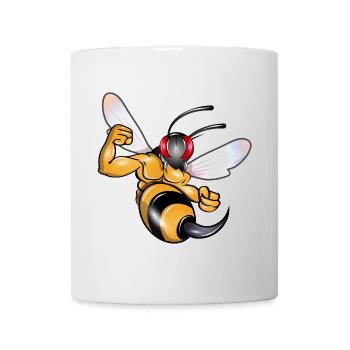 very strong muscular hornet in comic style - Mug - white - Front