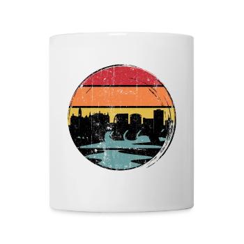 Silhouette d’horizon du coucher de soleil - Mug blanc - blanc - Devant