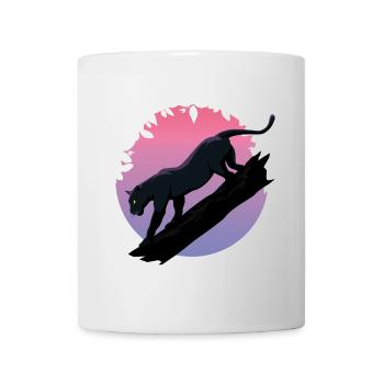 Schwarzer Tier-Panther aus dem Dschungel - Tasse - Weiß - Vorne